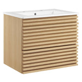 Vera 24" Wall-Mount Bathroom Vanity in Oak White