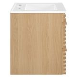 Vera 24" Wall-Mount Bathroom Vanity in Oak White