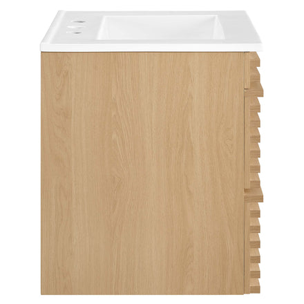 Render 24" Wall-Mount Bathroom Vanity in Oak White