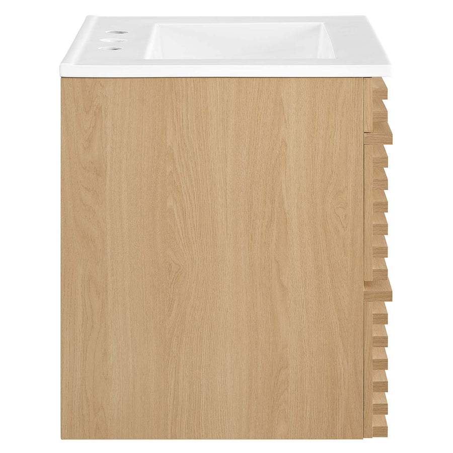 Vera 24" Wall-Mount Bathroom Vanity in Oak White