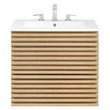 Vera 24" Wall-Mount Bathroom Vanity in Oak White