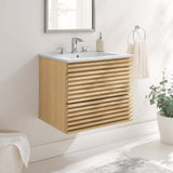 Vera 24" Wall-Mount Bathroom Vanity in Oak White