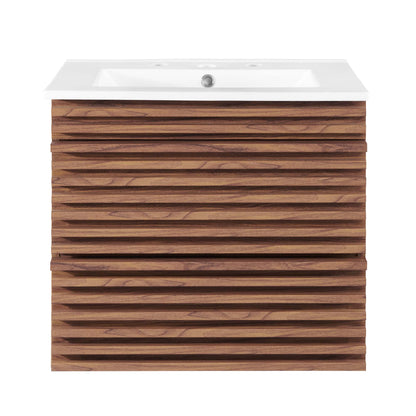 Render 24" Wall-Mount Bathroom Vanity by Furniture For America