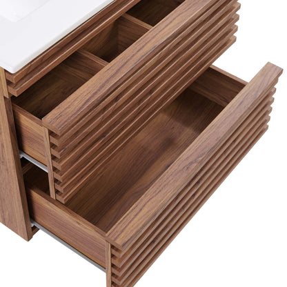 Render 24" Wall-Mount Bathroom Vanity by Furniture For America