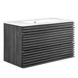Vera 36" Wall-Mount Bathroom Vanity in Charcoal White