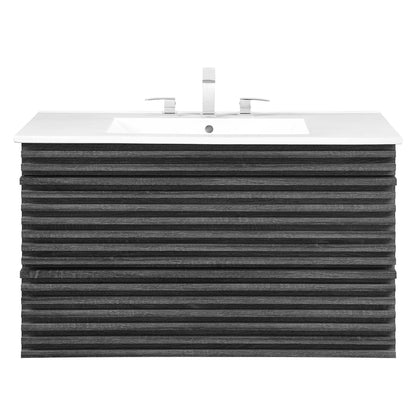 Render 36" Wall-Mount Bathroom Vanity by Furniture For America