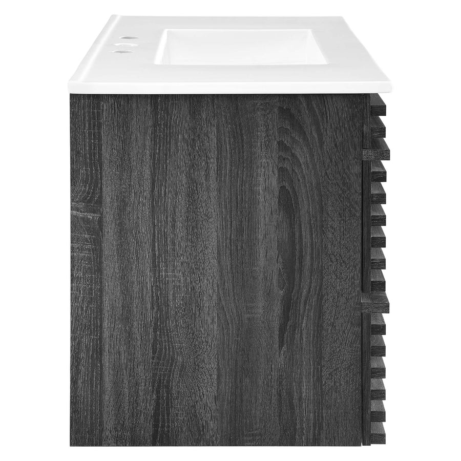 Vera 36" Wall-Mount Bathroom Vanity in Charcoal White