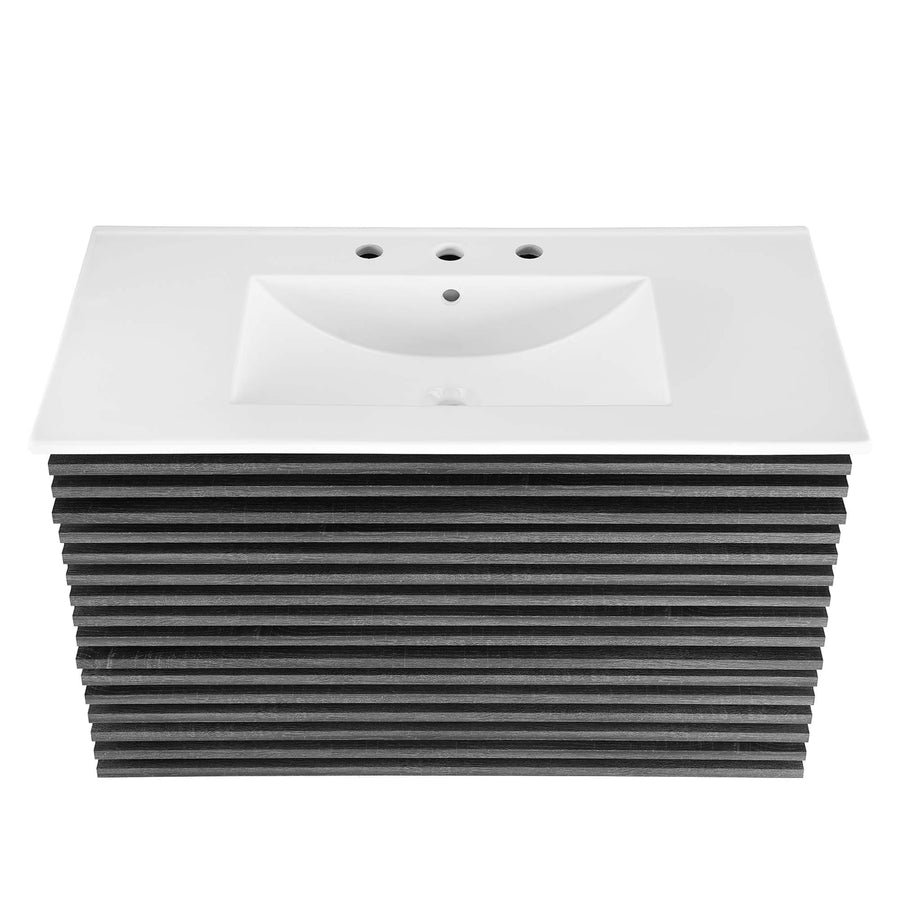 Vera 36" Wall-Mount Bathroom Vanity in Charcoal White