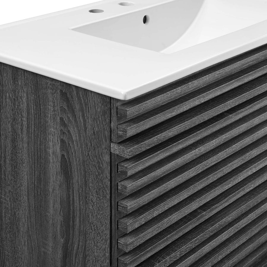 Vera 36" Wall-Mount Bathroom Vanity in Charcoal White