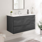 Vera 36" Wall-Mount Bathroom Vanity in Charcoal White