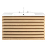 Vera 36" Wall-Mount Bathroom Vanity in Oak White