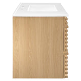 Vera 36" Wall-Mount Bathroom Vanity in Oak White