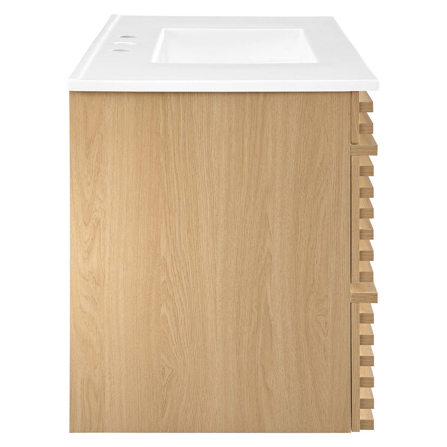Vera 36" Wall-Mount Bathroom Vanity in Oak White