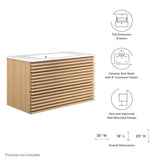 Vera 36" Wall-Mount Bathroom Vanity in Oak White