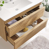 Vera 36" Wall-Mount Bathroom Vanity in Oak White