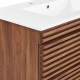 Vera 36" Wall-Mount Bathroom Vanity in Walnut White