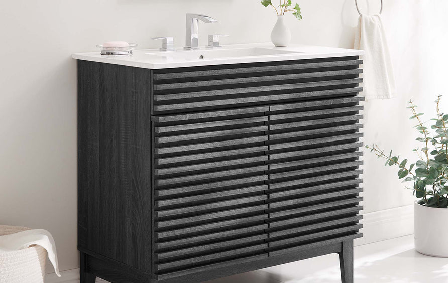 Vera 36" Bathroom Vanity in Charcoal White