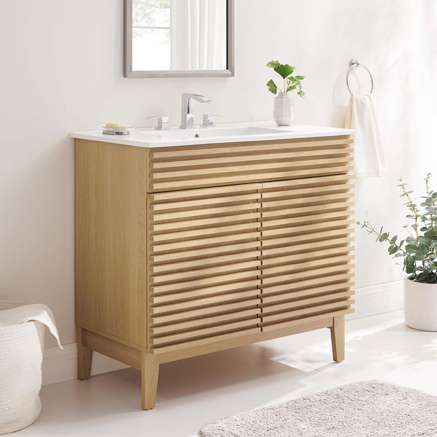 Vera 36" Bathroom Vanity in Oak White