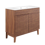 Vera 36" Bathroom Vanity in Walnut White
