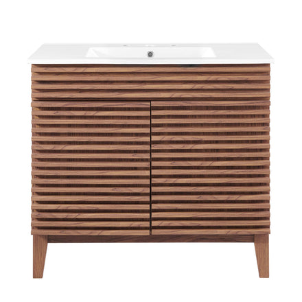Render 36" Bathroom Vanity in Walnut White