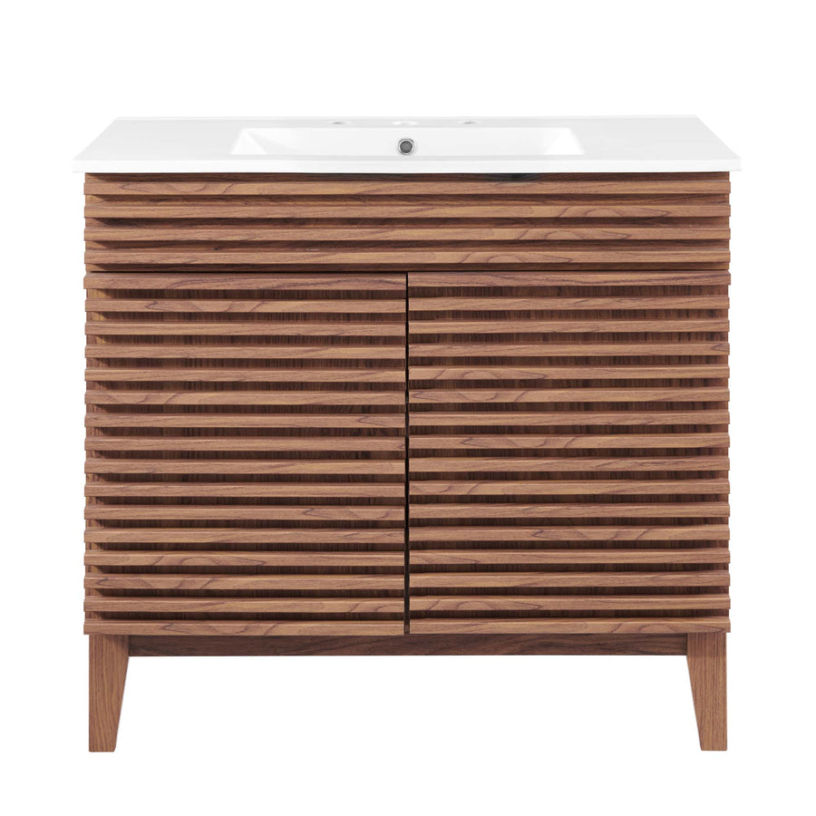 Vera 36" Bathroom Vanity in Walnut White