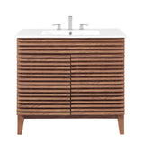 Vera 36" Bathroom Vanity in Walnut White