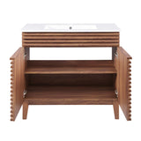 Vera 36" Bathroom Vanity in Walnut White