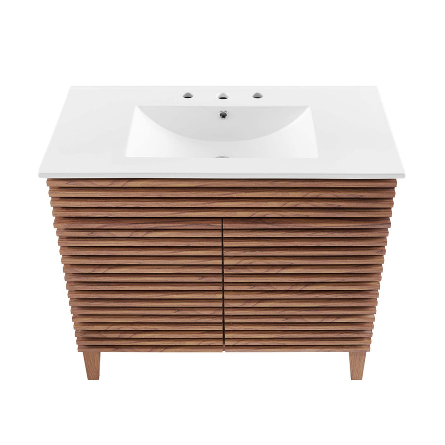 Vera 36" Bathroom Vanity in Walnut White