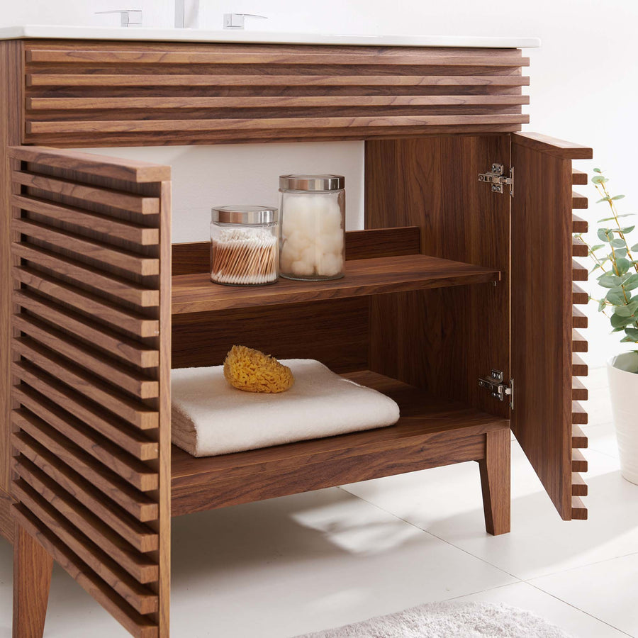 Vera 36" Bathroom Vanity in Walnut White