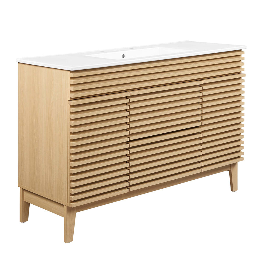 Vera 48" Single Sink Bathroom Vanity in Oak White