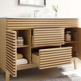 Vera 48" Single Sink Bathroom Vanity in Oak White