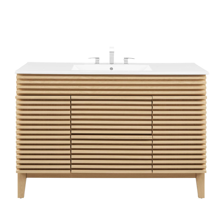 Vera 48" Single Sink Bathroom Vanity in Oak White