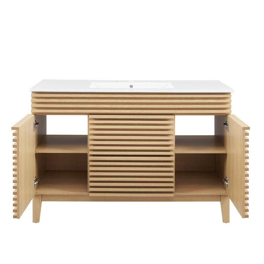 Vera 48" Single Sink Bathroom Vanity in Oak White