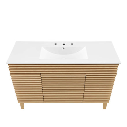 Render 48" Single Sink Bathroom Vanity in Oak White