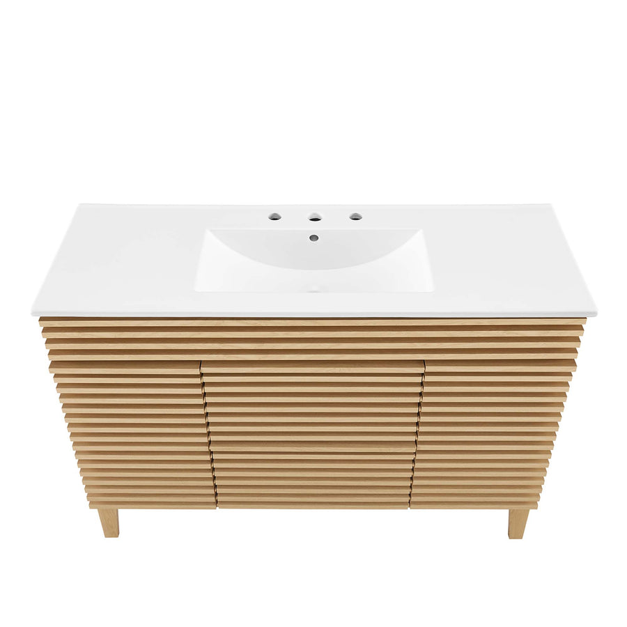 Vera 48" Single Sink Bathroom Vanity in Oak White