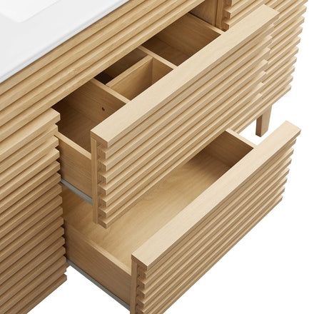 Render 48" Single Sink Bathroom Vanity in Oak White