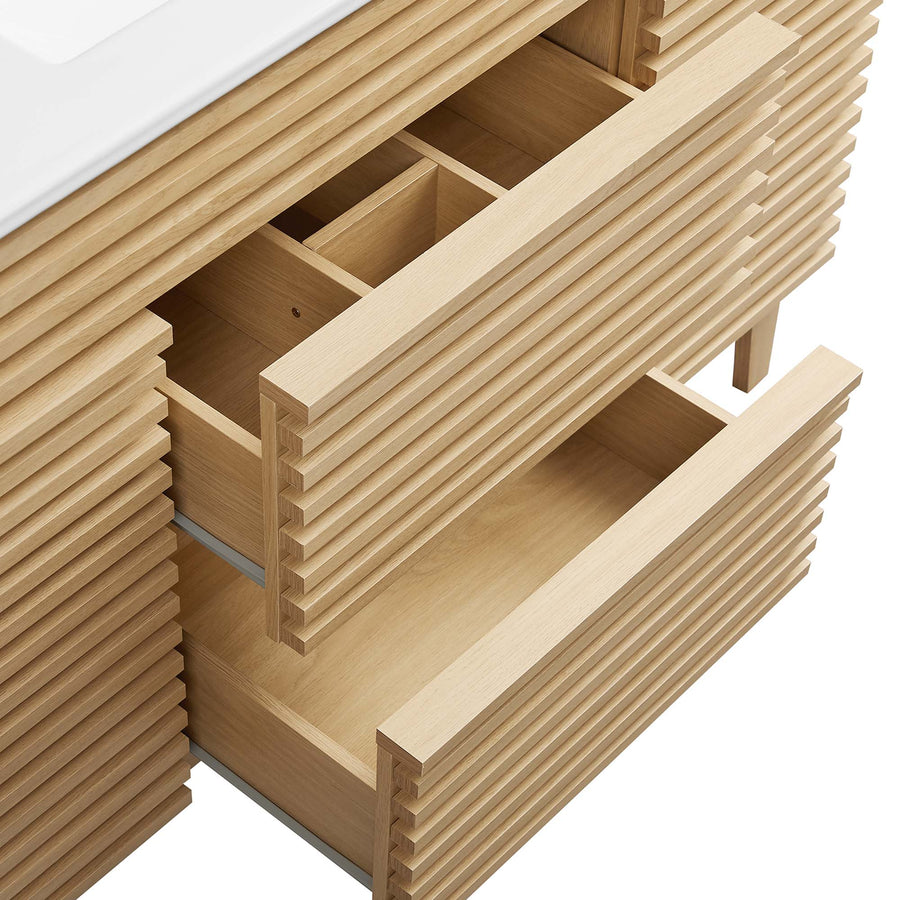 Vera 48" Single Sink Bathroom Vanity in Oak White