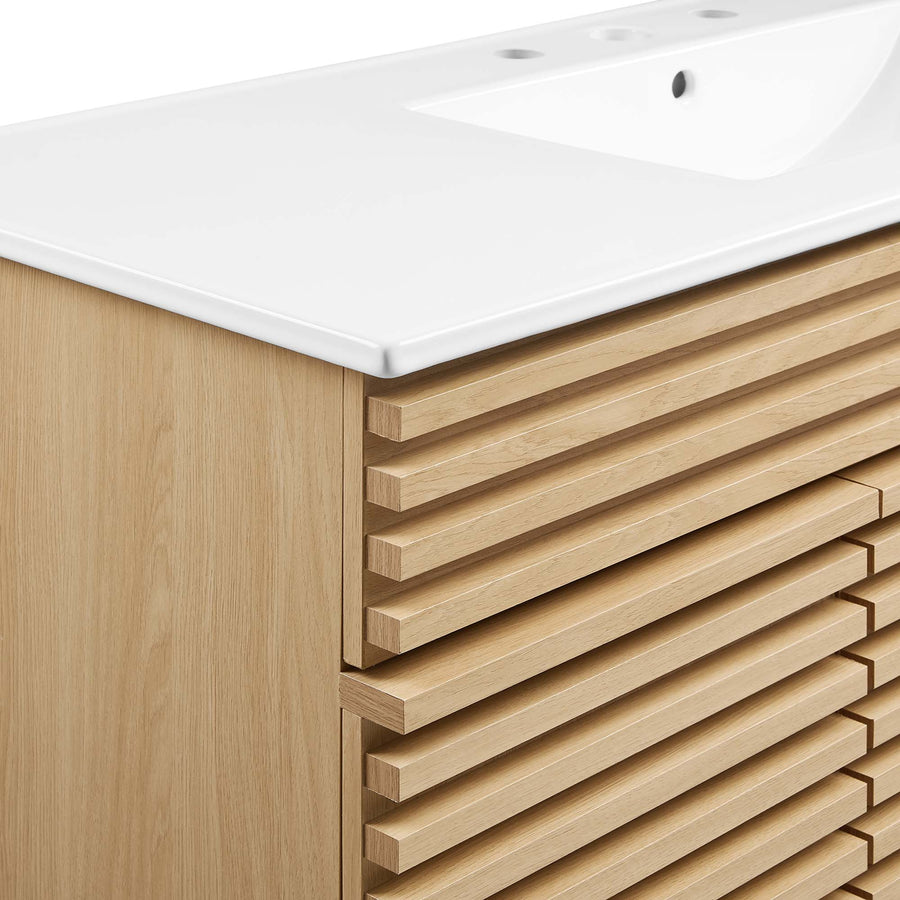 Vera 48" Single Sink Bathroom Vanity in Oak White