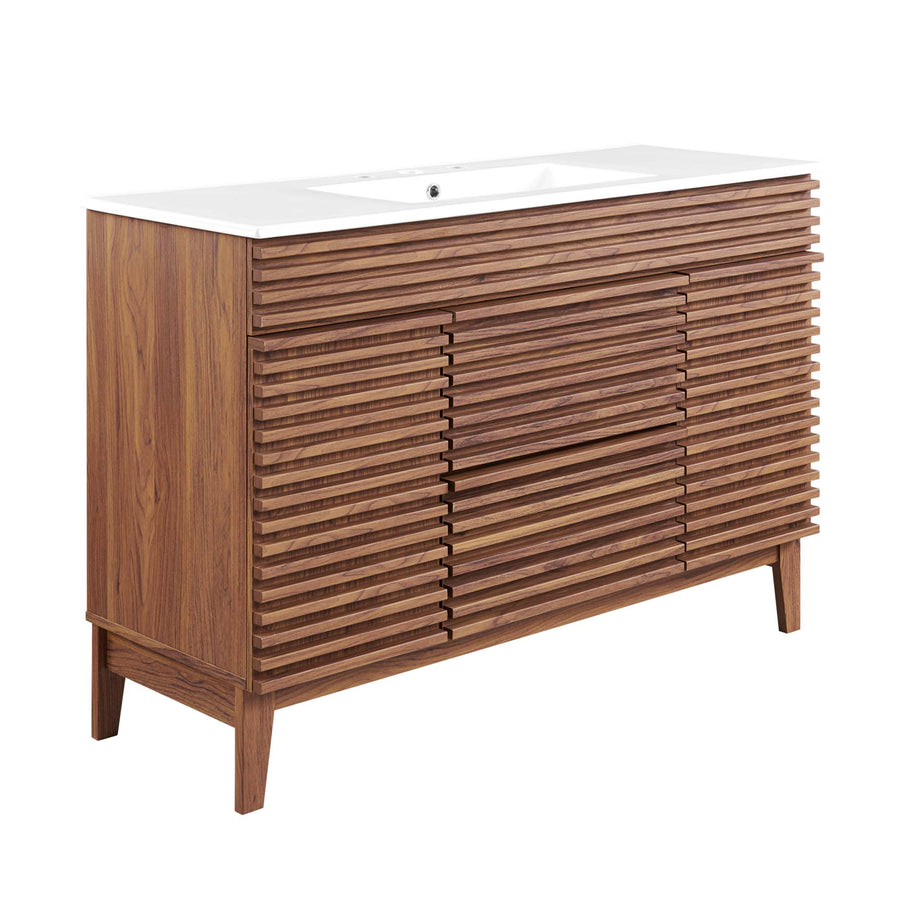 Vera 48" Single Sink Bathroom Vanity in Walnut White