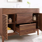 Vera 48" Single Sink Bathroom Vanity in Walnut White