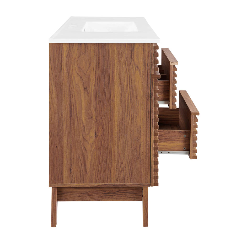 Vera 48" Single Sink Bathroom Vanity in Walnut White