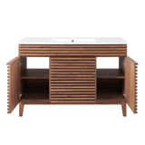 Vera 48" Single Sink Bathroom Vanity in Walnut White