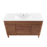 Vera 48" Single Sink Bathroom Vanity in Walnut White