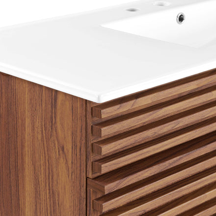Render 48" Single Sink Bathroom Vanity in Walnut White