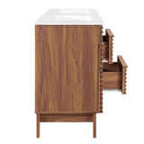Vera 48" Double Sink Bathroom Vanity in Walnut White
