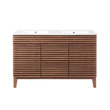 Vera 48" Double Sink Bathroom Vanity in Walnut White