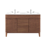 Vera 48" Double Sink Bathroom Vanity in Walnut White