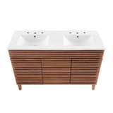 Vera 48" Double Sink Bathroom Vanity in Walnut White