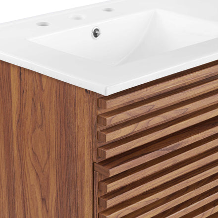 Render 48" Double Sink Bathroom Vanity in Walnut White