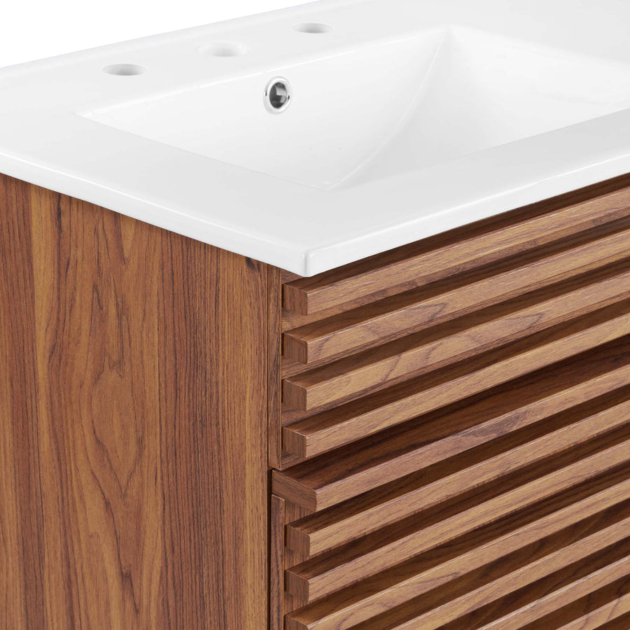 Vera 48" Double Sink Bathroom Vanity in Walnut White